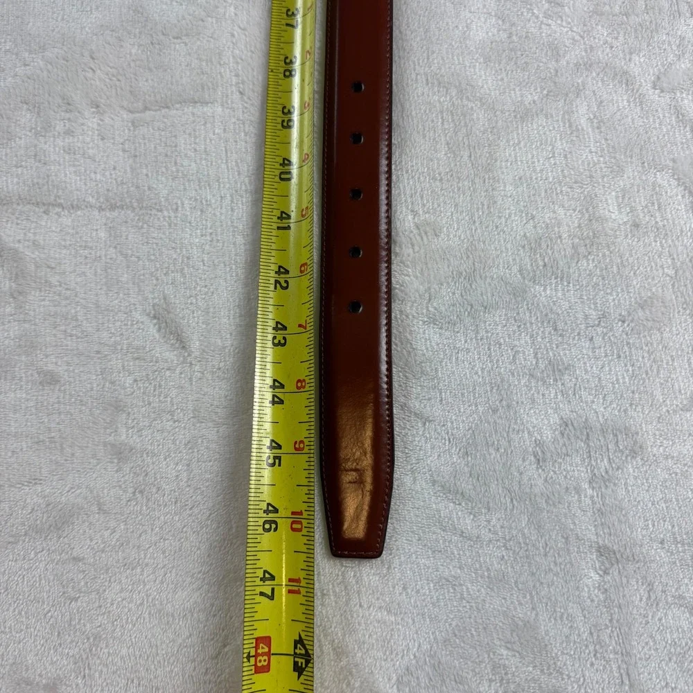 Cole Haan Leather Belt Mens 40 Brown Gold Buckle Preppy Business Dressy Polished
